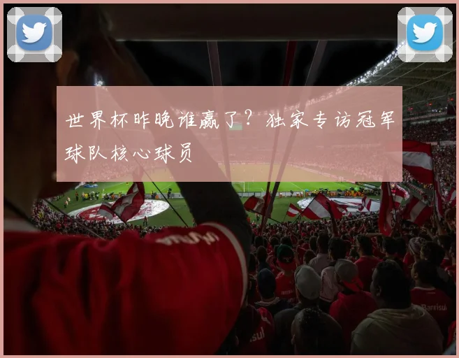世界杯昨晚谁赢了?独家专访冠军球队核心球员